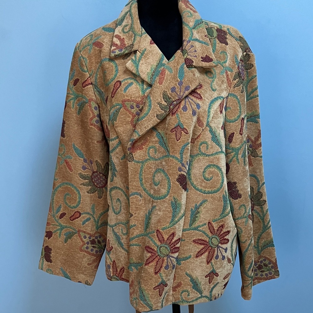 Vintage 90’s Tapestry Blazer Jacket 24 W Plus Size Art Teacher Academia Boho